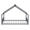Twin Size Metal House Bed, Black