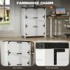 3 Drawer Filing Cabinet, Farmhouse Office Storage Cabinet with Adjustable Hanging Bars for Letter, A4, Legal Size, White