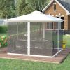 Replacement Mesh Netting for 10 x 13 Gazebo Canopy Tents Zippered White