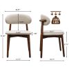 Warm Grey Flannelette Upholstered Dining Chair with Walnut Solid Wood Legs, Armless Chair Set of 2 for Kitchen, Restaurant, Living, Meeting Room