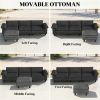 Segmented sofa, L-shaped sofa, living room sofa, dark gray