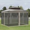 Replacement Mesh Sidewall Netting for 10' x 12' Gazebos and Canopy Tents with Zippers, (Sidewall Only) Cream