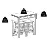 Mercer Double Drop Leaf Table with 2 Stools