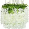 12 Packs Artificial Hanging Plants, Premium Oxidation Resistance Artificial Flower, Artificial Wisteria Plants