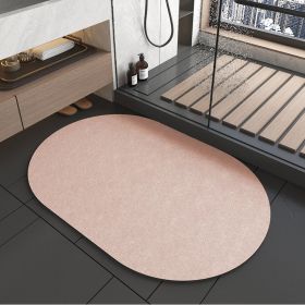 Diatomite Bathroom Super Absorbent Mat Non-slip Home Kitchen Toilet Quick Drying Floor Mats Room Doormat Oil Proof Floor Mats (Specification: 600MMx900MM, Color: Oval Coffee)