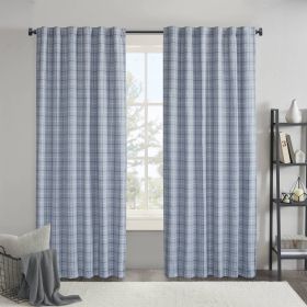 1PC 50x95" Plaid Rod Pocket and Back Tab Curtain Panel with Fleece Lining (Color: as Pic)