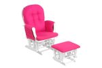 Wood Glider and Ottoman Set with Padded Armrests and Detachable Cushion