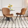Tech-Fabric Dining Chairs 2-Pc Set - Light Beige Ribbed