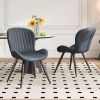 Tech-Fabric Dining Chairs 2-Pc Set - Light Beige Ribbed
