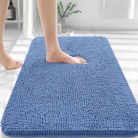 Bathroom Rugs 30x20, Extra Soft Absorbent Chenille Bath Rugs, Rubber Backing Quick Dry, Machine Washable Bath Mats for Bathroom Floor, Tub and Shower (Color: Cornflower Blue)