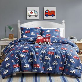 Fire Truck 4PC COMFORTER SET (size: FULL/QUEEN)