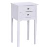 Practical Sturdy Vintage Side End Table with 2 Storage Drawers