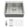 Kitchen Sink Drop-in Top Mount Single Bowl Gunmetal Black Stainless Steel Sink