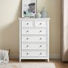 Modern 6 Drawers Dresser 6 Drawers Cabinet, Chest of Drawers Closet Organizers and Storage Clothes Storage Drawers Cabinet for Living Room