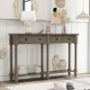 Console Table Sofa Table Easy Assembly with Two Storage Drawers and Bottom Shelf for Living Room,Entryway