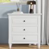 3-Drawer Nightstand Storage Wood Cabinet