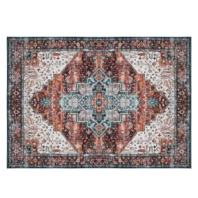 Vintage Area Rug Modern Non Slip Carpet Boho Low Pile Soft Rug Waterproof Machine Washable Rug for Living Room Bedroom Kitchen Dining Room Under Table (Color: Type 3, size: 6_9ft)