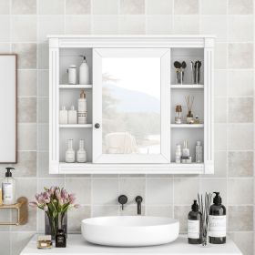 35'' x 28'' Wall Mounted Bathroom Storage Cabinet, Medicine Cabinet, Modern Bathroom Wall Cabinet with Mirror (Material: MDF, Color: White)