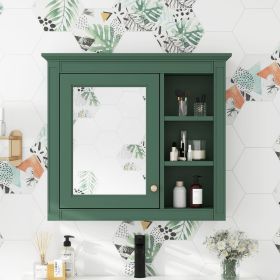 30'' x 28'' Medicine Cabinet, Wall Mounted Bathroom Storage Cabinet, Modern Bathroom Wall Cabinet with Mirror,Medicine Cabinet (Material: MDF+glass, Color: Green)