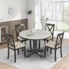 5 Pieces Dining Table and Chairs Set for 4 Persons, Kitchen or Dining Room Solid Wood Table with 4 Chairs