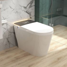 Smart Bidet Toilet with Built-in Bidet Seat, Heated Seat, Tank, Remote Control, Foam Shield, Foot Sensor, Warm Water, One-Piece Toilet for Bathroom (Feature: 740-Better)