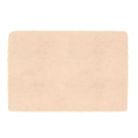 Fluffy Bedroom Rug 4' x 2.6' Anti-Skid Shaggy Area Rug Decorative Floor Carpet Mat (Color: Beige)