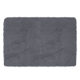 Fluffy Bedroom Rug 4' x 2.6' Anti-Skid Shaggy Area Rug Decorative Floor Carpet Mat (Color: Gray)
