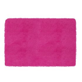 Fluffy Bedroom Rug 4' x 2.6' Anti-Skid Shaggy Area Rug Decorative Floor Carpet Mat (Color: Rose)