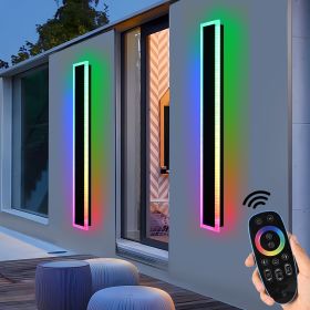 2 Packs 60in Long Outdoor RGB LED Wall Lights (size: 48inch)