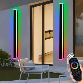 2 Packs 60in Long Outdoor RGB LED Wall Lights (size: 60inch)