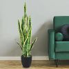 1PC 35.5 inches Indoor and Outdoor Decoration Fake Snake Plant Artificial Plant
