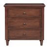 3-Drawer Nightstand Storage Wood Cabinet