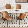 Tech-Fabric Dining Chairs 2-Pc Set - Light Beige Ribbed
