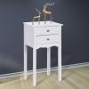 Practical Sturdy Vintage Side End Table with 2 Storage Drawers