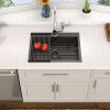 Kitchen Sink Drop-in Top Mount Single Bowl Gunmetal Black Stainless Steel Sink