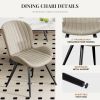 Tech-Fabric Dining Chairs 2-Pc Set - Light Beige Ribbed