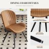 Tech-Fabric Dining Chairs 2-Pc Set - Light Beige Ribbed