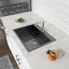 Kitchen Sink Drop-in Top Mount Single Bowl Gunmetal Black Stainless Steel Sink