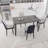 55.12-70.87" expandable rectangular dining table that can accommodate 4-6 people, equipped with 4 PU fabric thick padded dining chairs