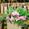 100 Pcs Artificial Fern Leaves Stem Green Cemetery Leaf Picks Wedding Flower Arrangements