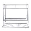 Over Twin Bunk Bed Frame with Trundle, Metal Bunkbed with Sturdy Guard Rail and 2 side Ladders for Kids/Adults, Can be Divided Into Two Beds