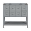 36'' Bathroom Vanity without Sink,Free Standing Vanity Set with 4 Drawers& Soft Closing Doors,Solid Wood Frame Bathroom Storage Cabinet Only
