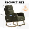Modern Accent Rocking Chair Rocking Chair with Solid Wood Legs, Upholstered Nursery Glider Rocker, Comfy Armchair with Side Pocket