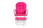 Wood Glider and Ottoman Set with Padded Armrests and Detachable Cushion