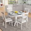 5 Pieces Dining Table and Chairs Set for 4 Persons, Kitchen or Dining Room Solid Wood Table with 4 Chairs