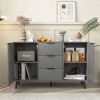 Sideboard Buffet Cabinet with Storage, Wood Coffee Bar Cabinet, Kitchen Buffet Cabinet Cupboard