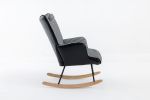 35.5 inch Rocking Chair, Soft Houndstooth Fabric Leather Fabric Rocking Chair for Nursery