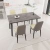 55.12-70.87" expandable rectangular dining table that can accommodate 4-6 people, equipped with 4 PU fabric thick padded dining chairs