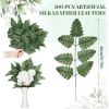 100 Pcs Artificial Fern Leaves Stem Green Cemetery Leaf Picks Wedding Flower Arrangements