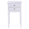 Practical Sturdy Vintage Side End Table with 2 Storage Drawers